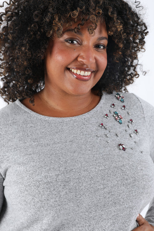 T-shirt maille chaude uni avec détail bijoux-Paprika-5