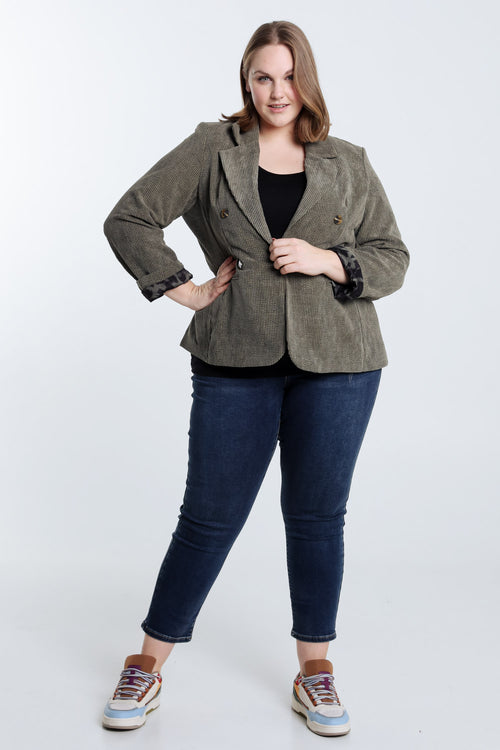 Blazer en velours doublé imprimé peau de bête-Paprika-7