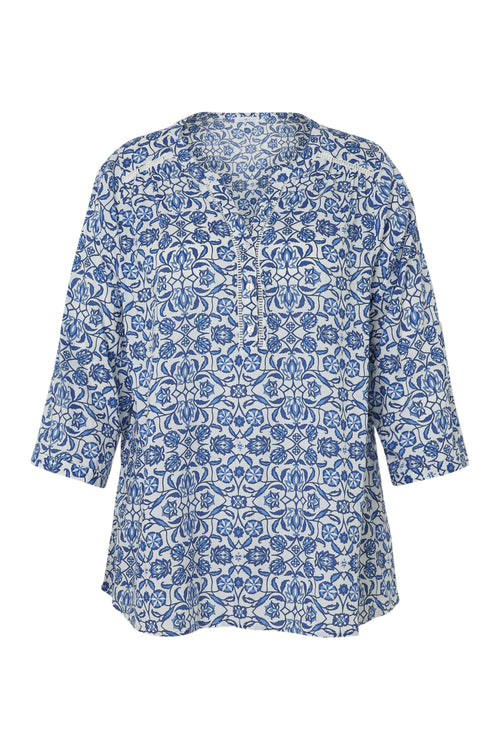 Blouse imprimé bicolore-Paprika-10