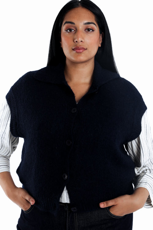Effen korte cardigan-Paprika-3