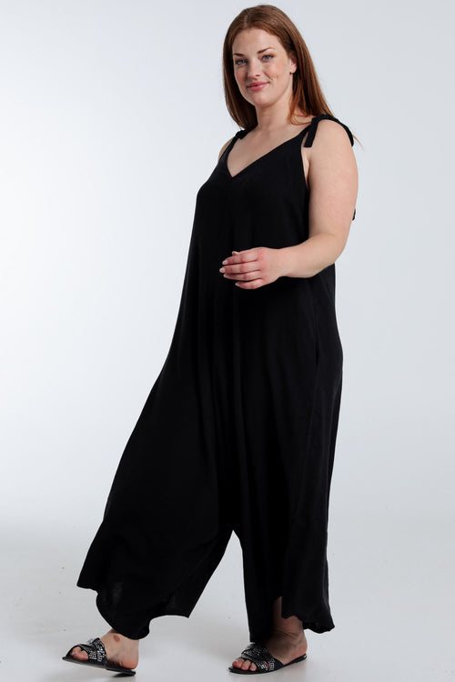 Combinaison en lin et viscose unie-Paprika-9