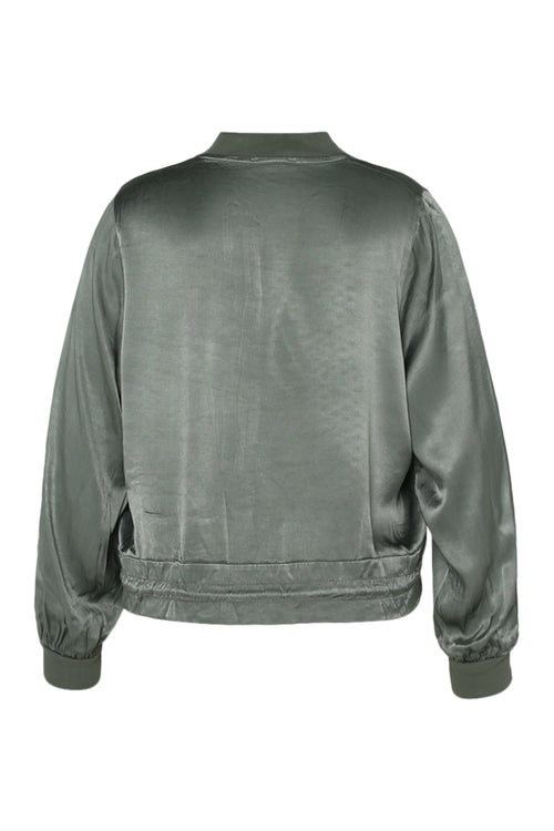 Bomber uni en viscose effet satin-Paprika-2