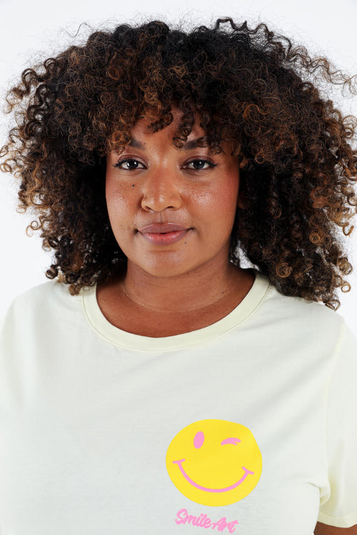 T-shirt van katoen met smile-print-Paprika-3