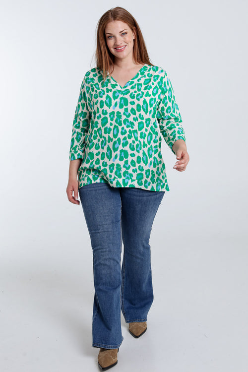 Blouse en viscose imprimé peau de bête-Paprika-7