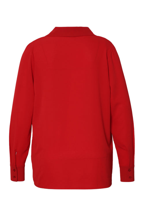 Blouse col revers unie-Paprika-8