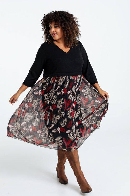 2 in 1 warme gebreide jurk-Paprika-7