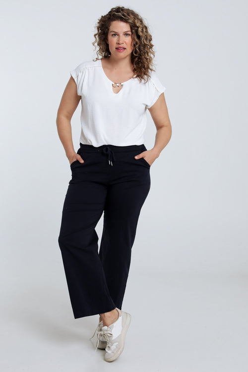 Pantalon chino jambe large uni-Paprika-7
