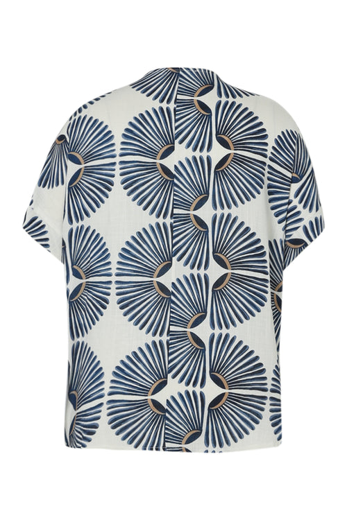 Tweeded bicolore viscose blouse-Paprika-11
