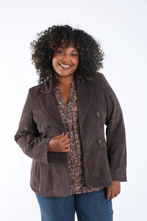 Blazer van fluweel-Paprika-1