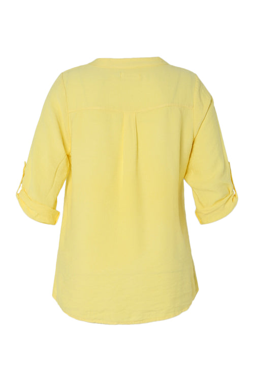 Blouse en viscose uni-Paprika-11