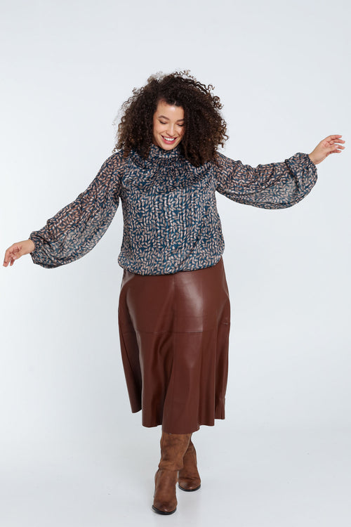 Blouse imprimé feuilles-Paprika-8