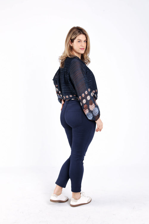 Slim fit broek Louise 7/8-Paprika-2