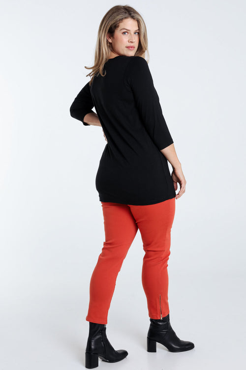 T-shirt basic uni en viscose-Paprika-2
