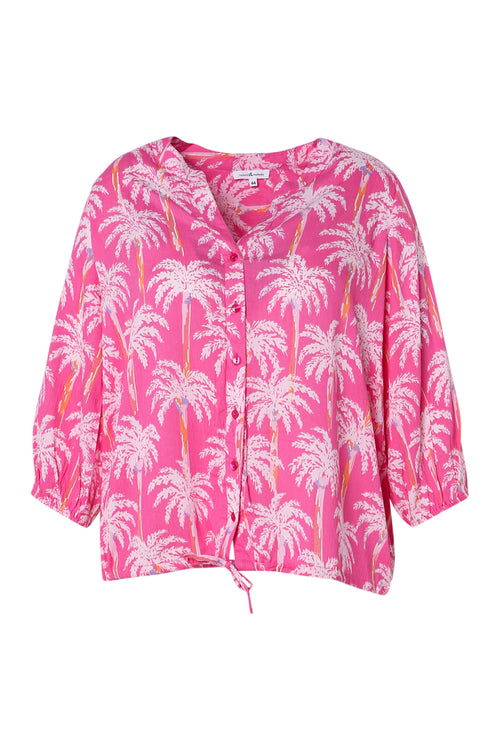Blouse en viscose imprimé palmiers-Paprika-10