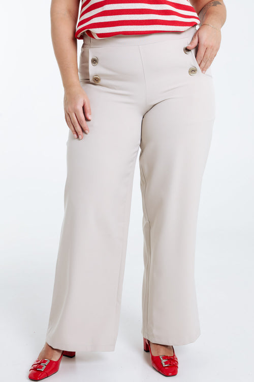 7/8 broek met sierknopen-Paprika-1