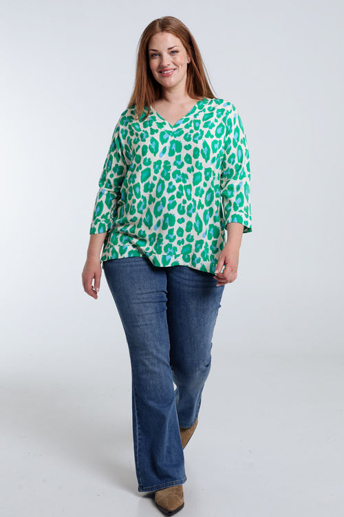 Blouse en viscose imprimé peau de bête-Paprika-9