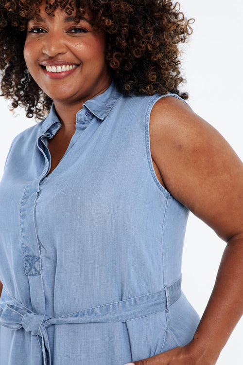 Robe en tencel unie-Paprika-4