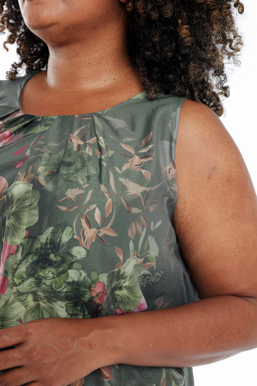 Tanktop van bedrukt viscose met bloemenprint-Paprika-4