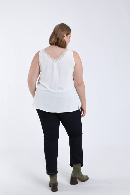 Top uni avec dentelle-Paprika-2