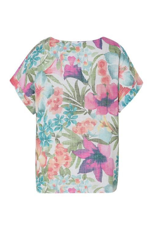Blouse en coton imprimé floral-Paprika-11