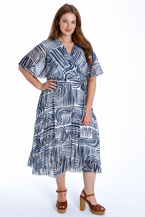 Robe en voile imprimé fleurs floues-Paprika-8