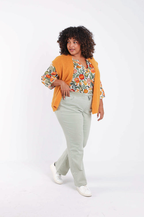 Effen mouwloos gilet-Paprika-7