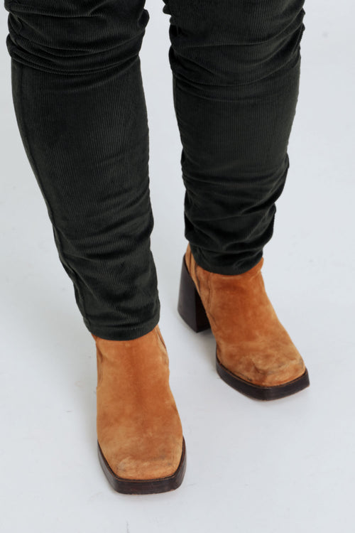 Jegging slim en velours-Paprika-6