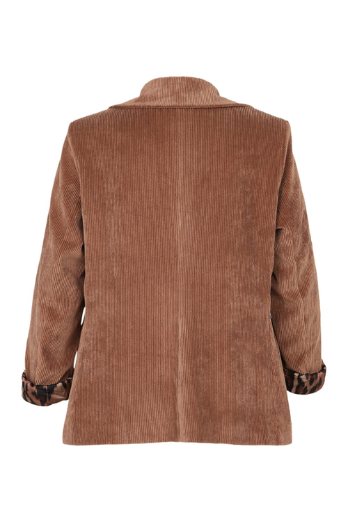 Blazer en velours doublé imprimé peau de bête-Paprika-10