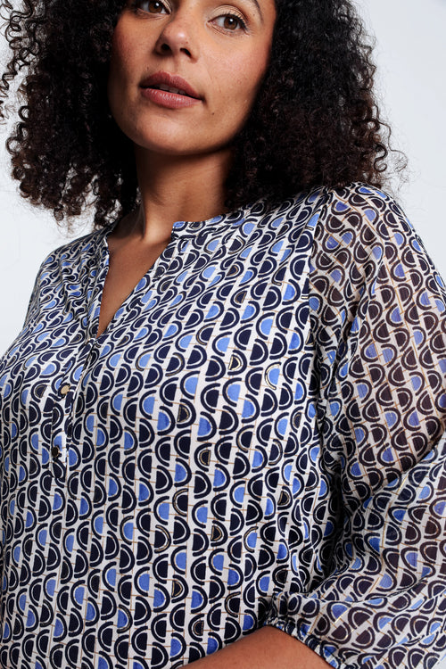 T-shirt met gouden grafisch motief-Paprika-4