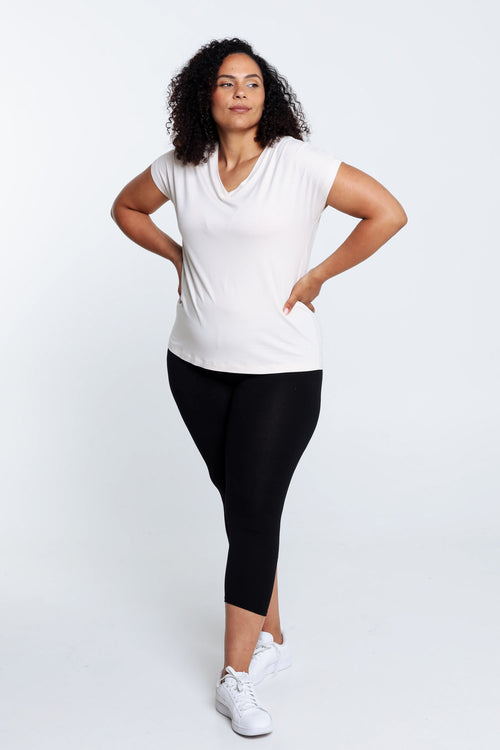 Effen 7/8-legging in viscose-Paprika-6