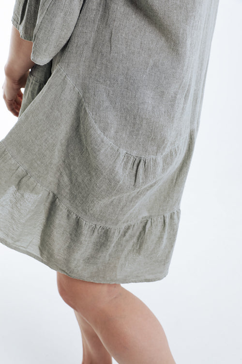 Robe tunique en gaze de coton unie-Paprika-4