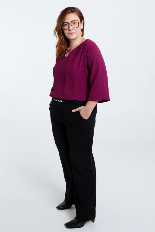 Pantalon droit uni-Paprika-5