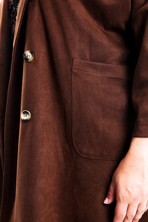 Manteau effet peau de pêche uni-Paprika-3