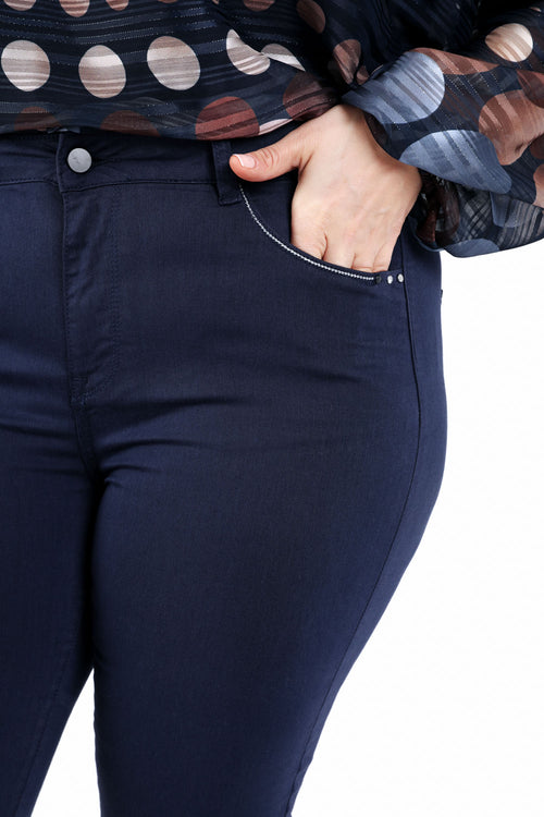 Slim fit broek Louise 7/8-Paprika-2