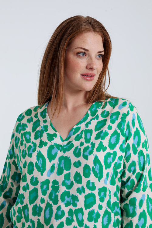 Blouse en viscose imprimé peau de bête-Paprika-5