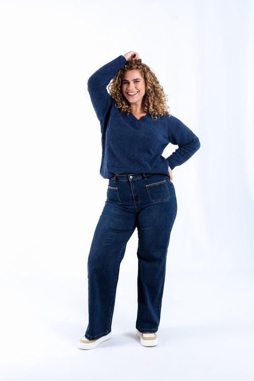 Jeans Elodie met zakken en borduurdetail-Paprika-6