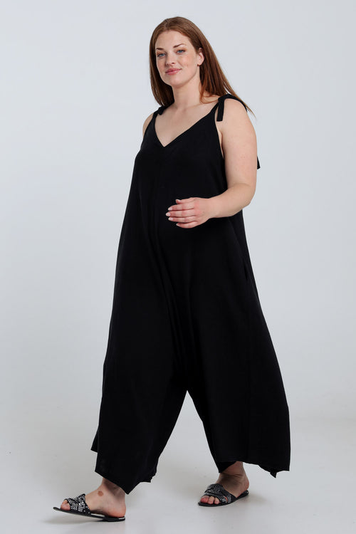 Combinaison en lin et viscose unie-Paprika-8