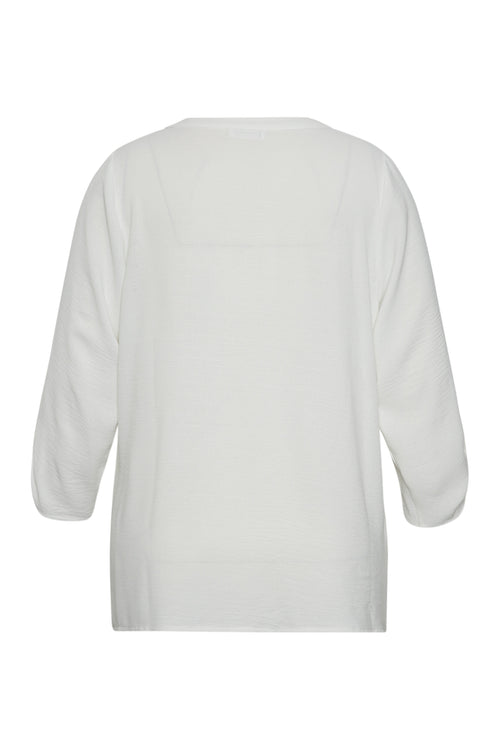 Effen blouse met sieraden detail-Paprika-1