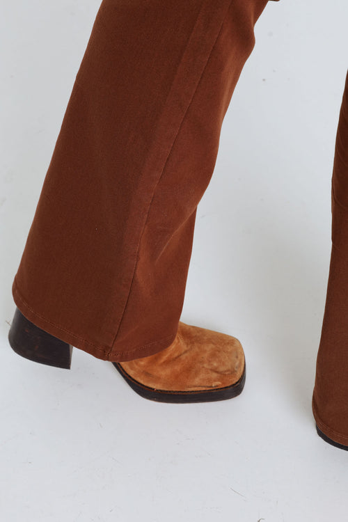 Pantalon uni en coton-Paprika-5