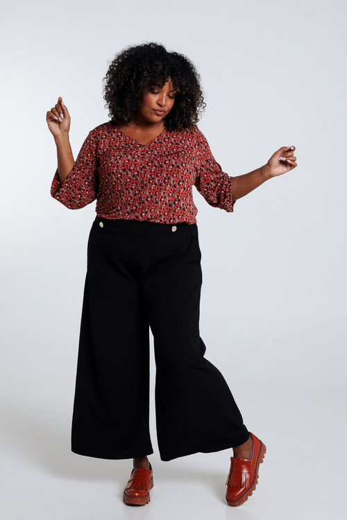 Pantalon Palazzo 7/8-Paprika-5