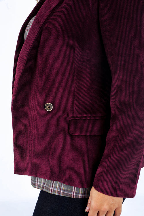 Effen corduroy blazer-Paprika-5