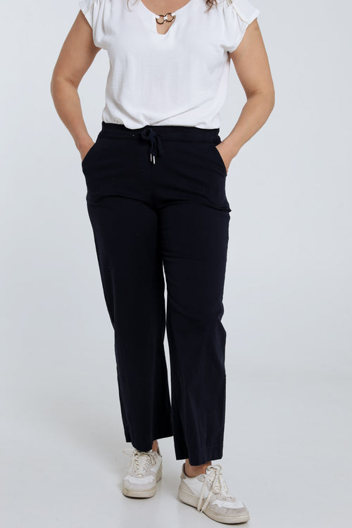 Pantalon chino jambe large uni-Paprika-1