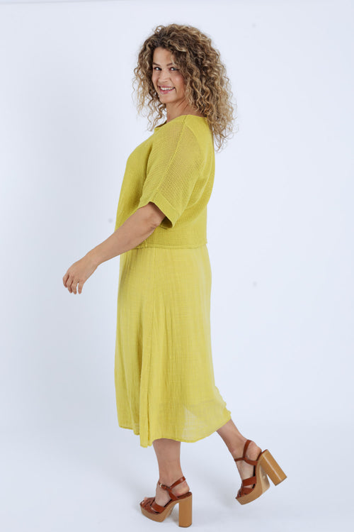 Robe 2en 1 en gaze de coton unie-Paprika-2
