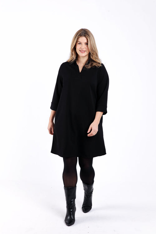 Effen korte jurk-Paprika-6