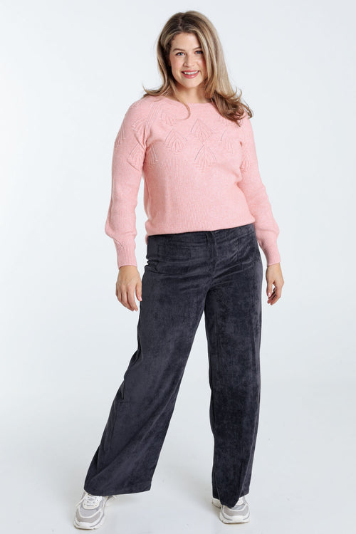 Pantalon large en velours-Paprika-8