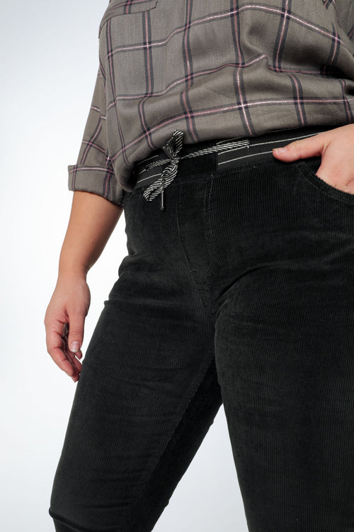 Jegging slim en velours-Paprika-5