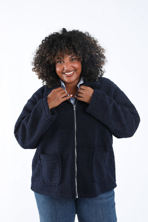 Effen teddy mantel-Paprika-1