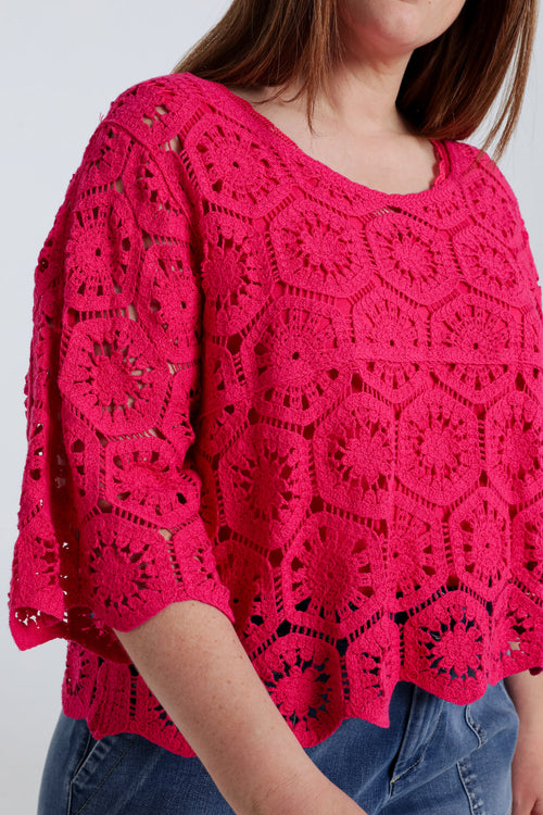 Pull en crochet uni-Paprika-6