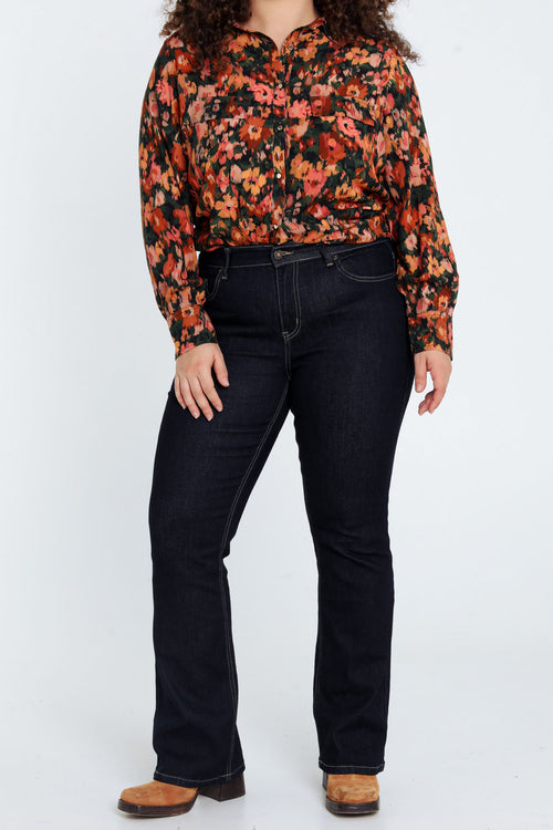 Jeans bootleg Lara L34-Paprika-1