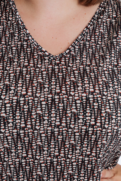 T-shirt imprimé pointillisme-Paprika-4